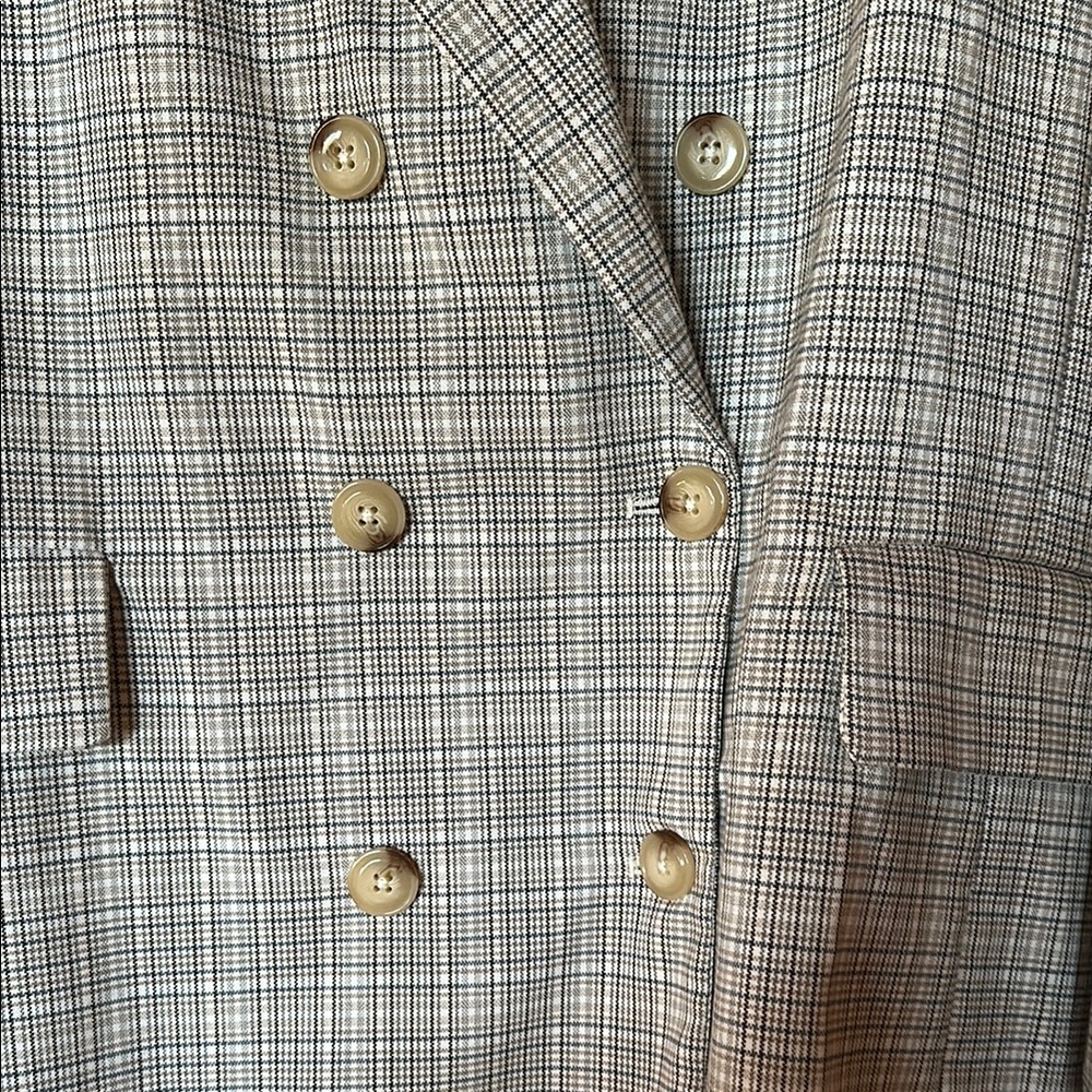 Free People Olivia Blazer in Natural Plaid Combo. NWT XLarge - Picture 13 of 15